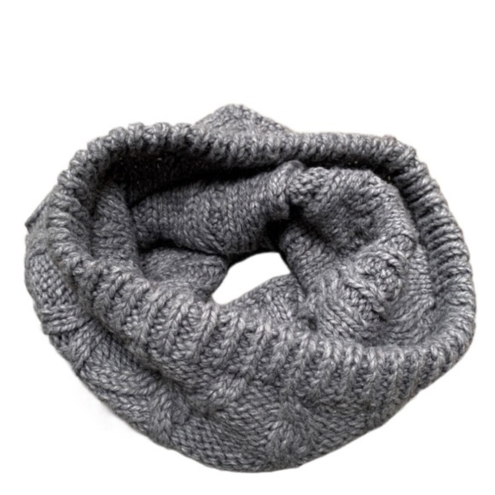SEEBERGER gray Cableknit chunky knit wool blend infinity scarf Neck wrap